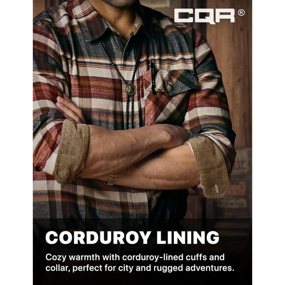 Mens Plaid Folk Tale Cotton Flannel Shirt Long Sleeve Casual Outdoor Plaid - Picture 8 of 9